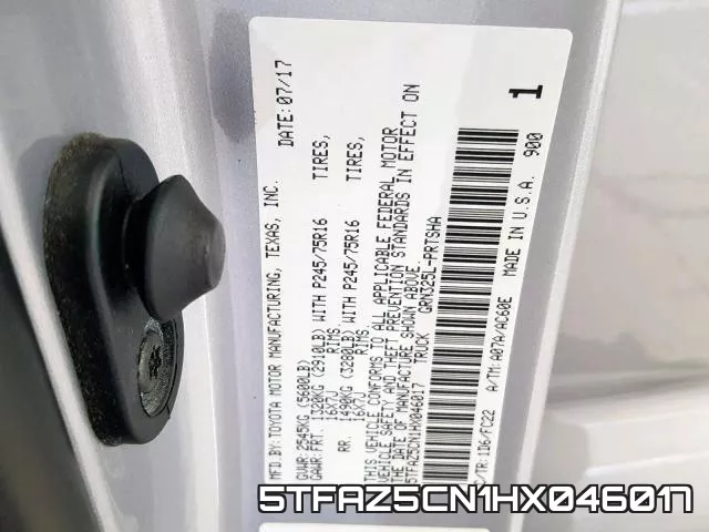 5TFAZ5CN1HX046017 фото 2