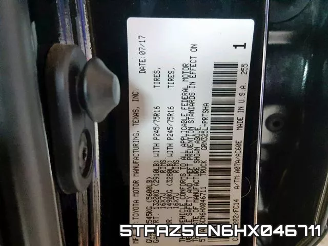 5TFAZ5CN6HX046711 фото 2