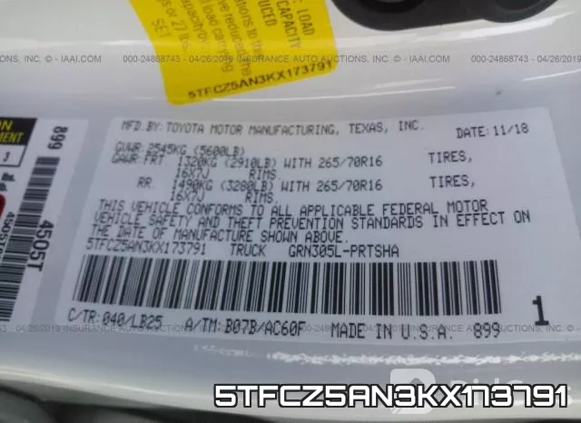 5TFCZ5AN3KX173791 фото 10