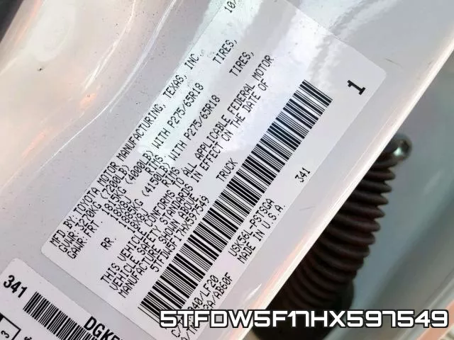 5TFDW5F17HX597549 фото 2