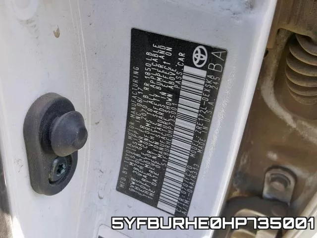 5YFBURHE0HP735001 фото 2