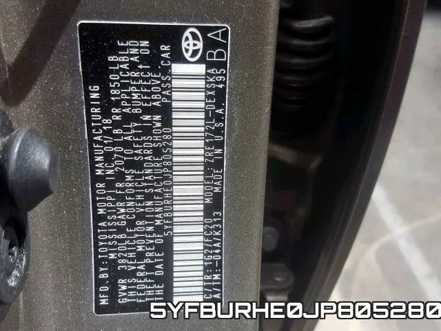 5YFBURHE0JP805280 фото 2