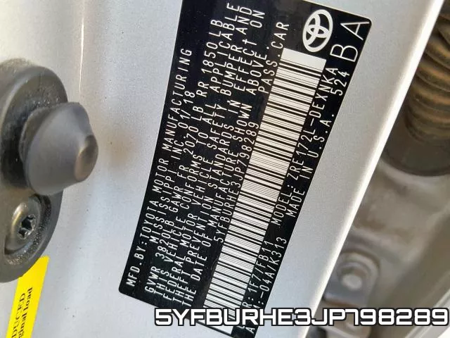 5YFBURHE3JP798289 фото 2