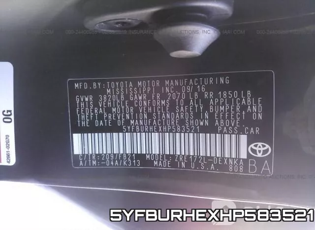 5YFBURHEXHP583521 фото 10