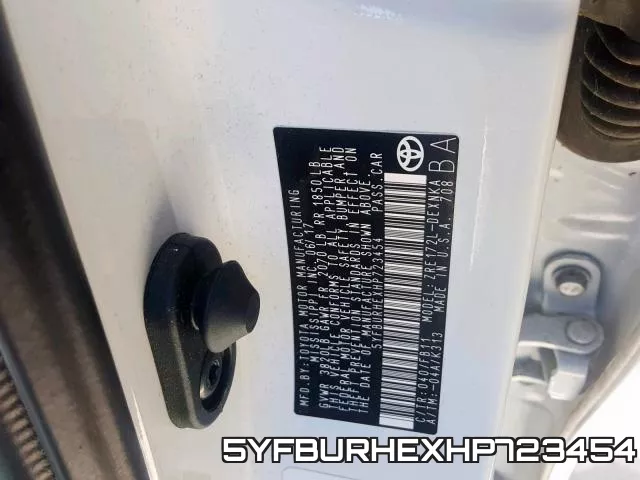5YFBURHEXHP723454 фото 2
