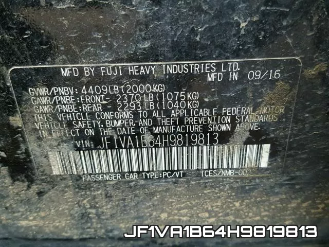 JF1VA1B64H9819813 фото 2