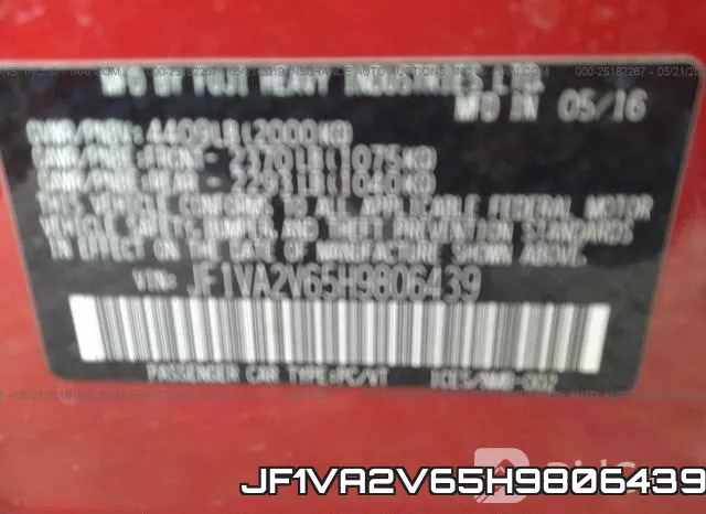JF1VA2V65H9806439 фото 10