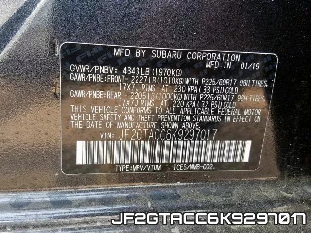 JF2GTACC6K9297017 фото 2