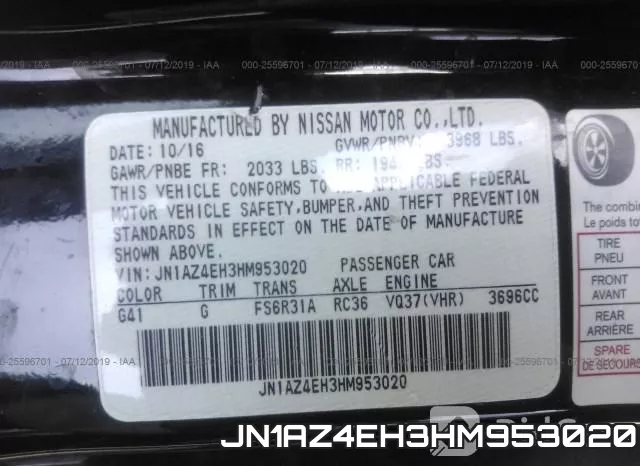 JN1AZ4EH3HM953020 фото 10