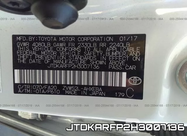 JTDKARFP2H3007136 фото 10