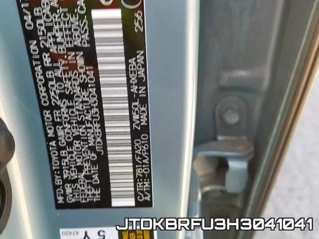 JTDKBRFU3H3041041 фото 2