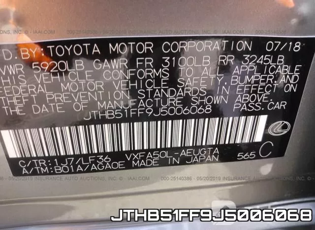 JTHB51FF9J5006068 фото 10