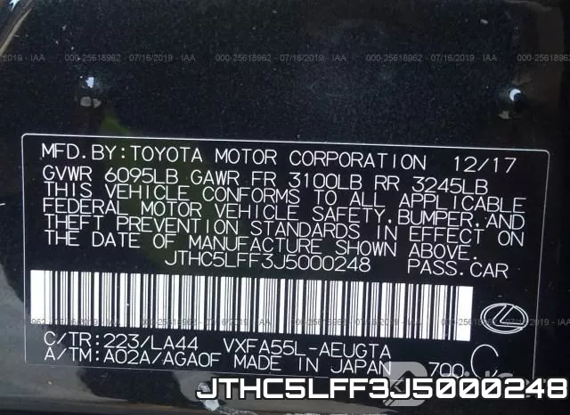 JTHC5LFF3J5000248 фото 10