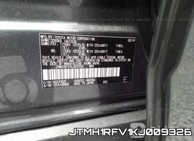 JTMH1RFV1KJ009326 фото 10