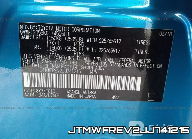 JTMWFREV2JJ741215 фото 10