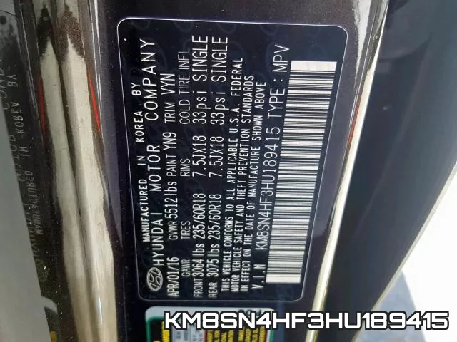 KM8SN4HF3HU189415 фото 2