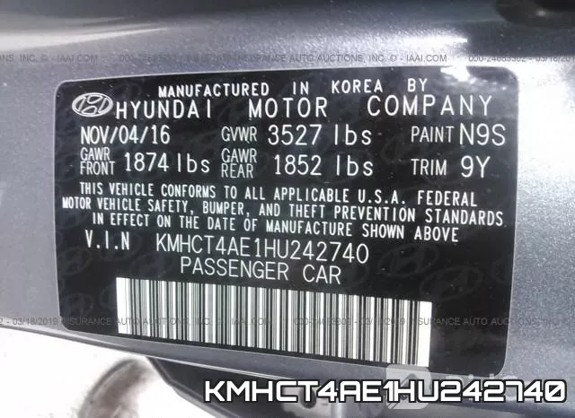 KMHCT4AE1HU242740 фото 10