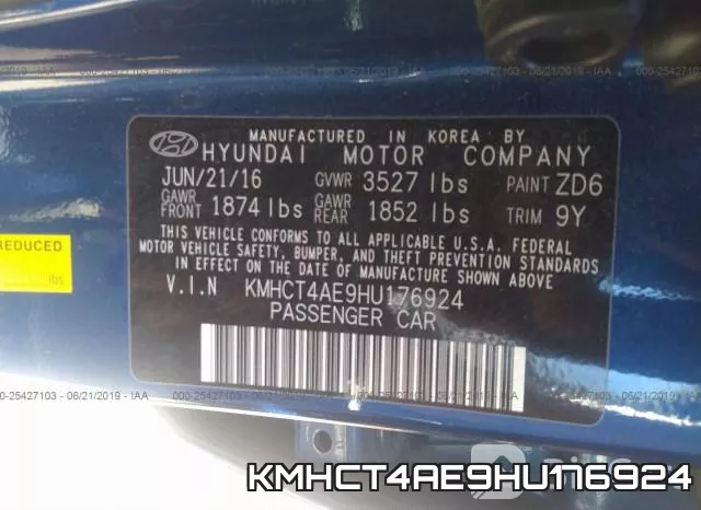 KMHCT4AE9HU176924 фото 10