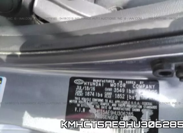 KMHCT5AE9HU306285 фото 9