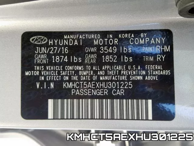 KMHCT5AEXHU301225 фото 2