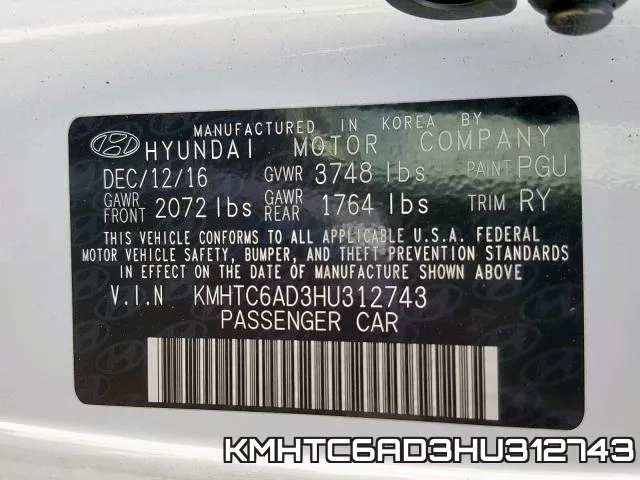 KMHTC6AD3HU312743 фото 2
