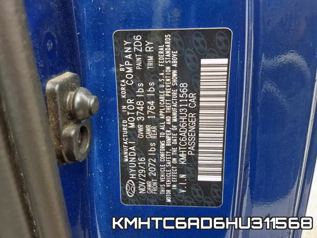 KMHTC6AD6HU311568 фото 2