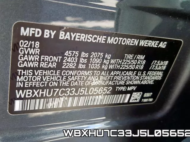 WBXHU7C33J5L05652 фото 2