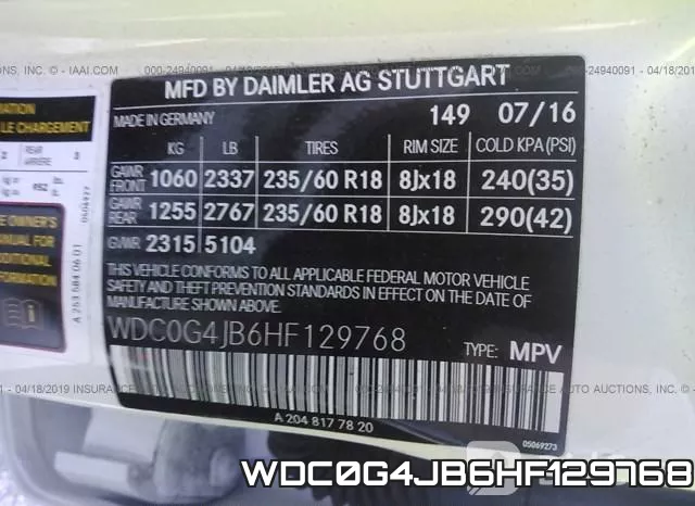 WDC0G4JB6HF129768 фото 10
