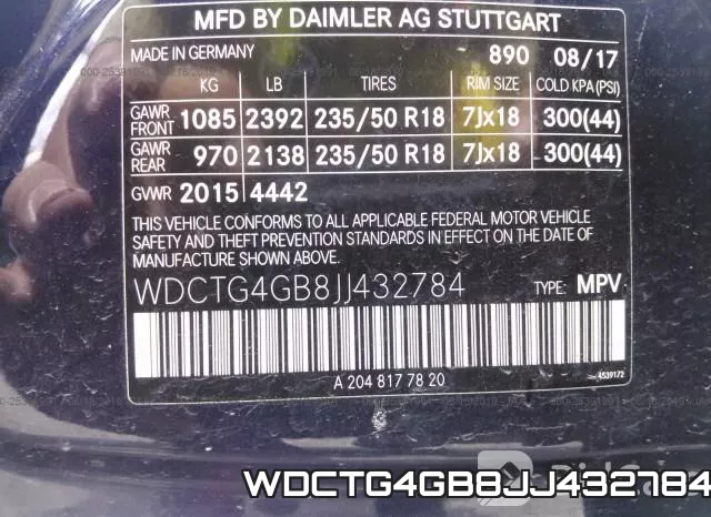 WDCTG4GB8JJ432784 фото 10
