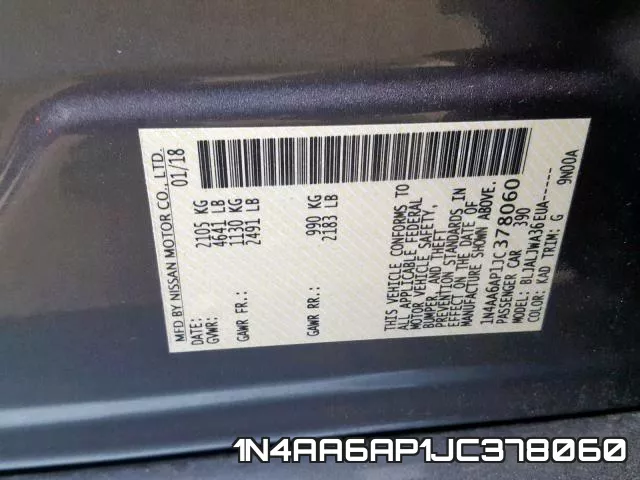 1N4AA6AP1JC378060 фото 2