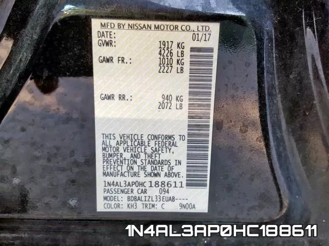 1N4AL3AP0HC188611 фото 2