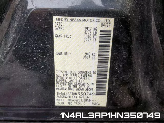 1N4AL3AP1HN350749 фото 2