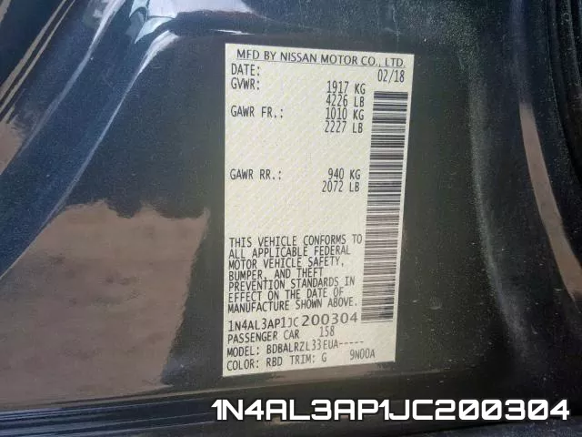 1N4AL3AP1JC200304 фото 2