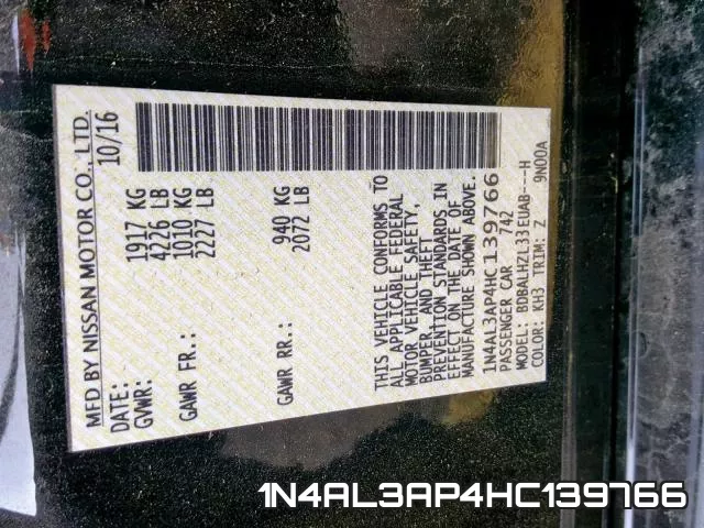 1N4AL3AP4HC139766 фото 2