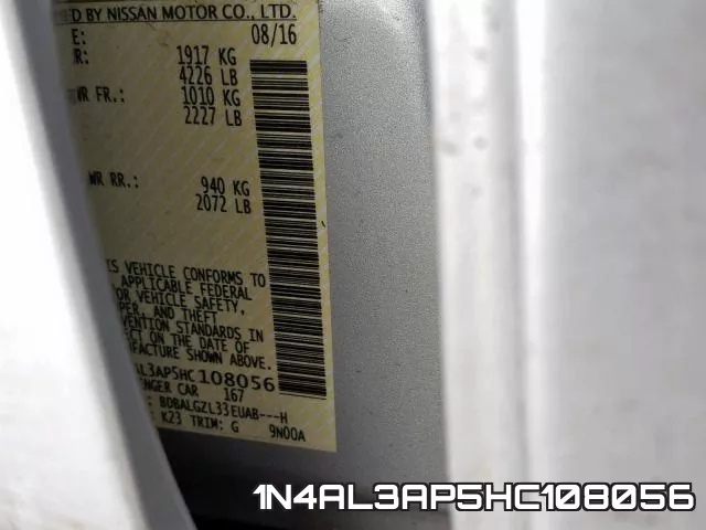 1N4AL3AP5HC108056 фото 2