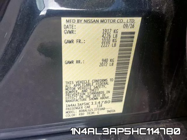 1N4AL3AP5HC114780 фото 2