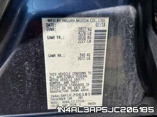1N4AL3AP5JC206185 фото 2
