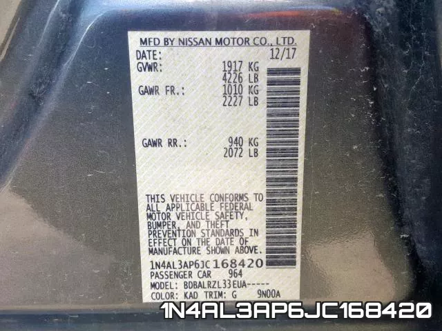 1N4AL3AP6JC168420 фото 2