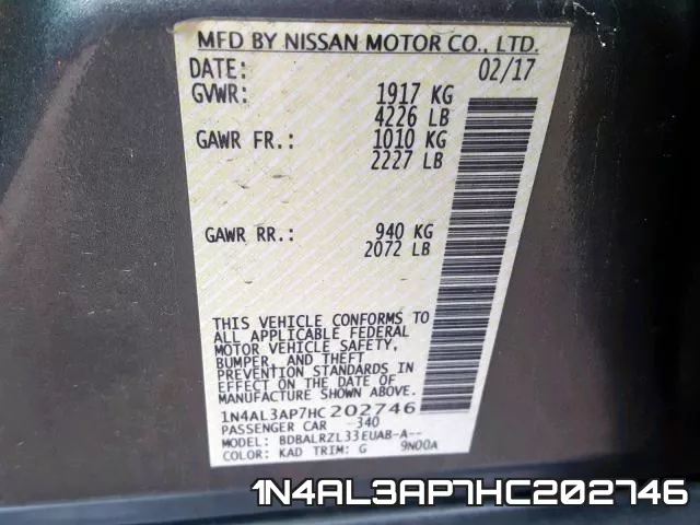 1N4AL3AP7HC202746 фото 2