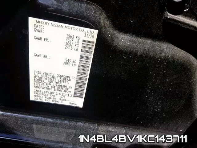 1N4BL4BV1KC143711 фото 2