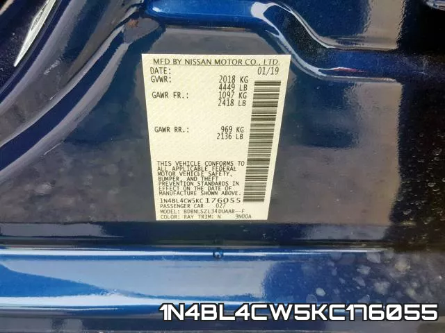 1N4BL4CW5KC176055 фото 2