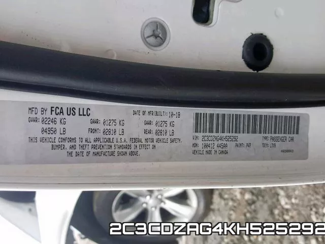 2C3CDZAG4KH525292 фото 2