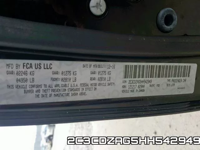 2C3CDZAG5HH542949 фото 2
