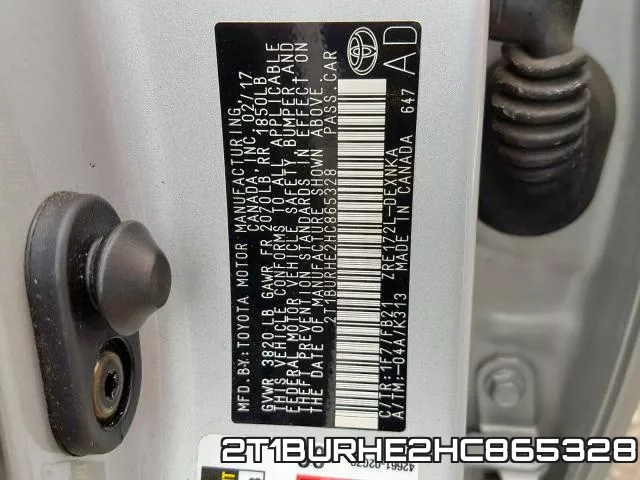 2T1BURHE2HC865328 фото 2