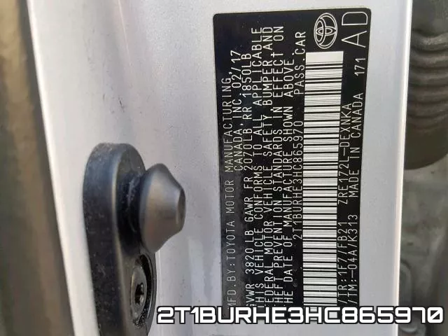 2T1BURHE3HC865970 фото 2