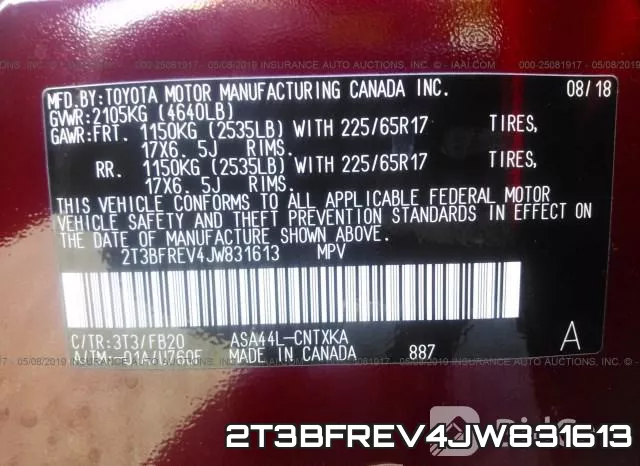 2T3BFREV4JW831613 фото 10