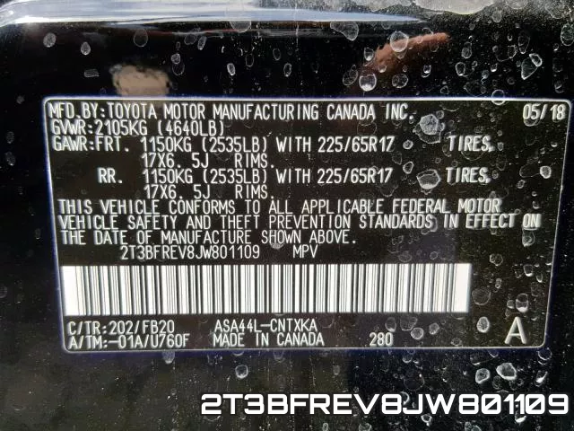 2T3BFREV8JW801109 фото 2