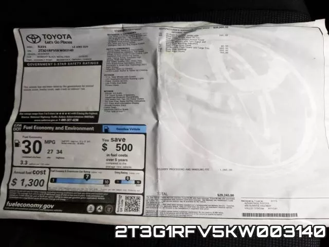2T3G1RFV5KW003140 фото 2
