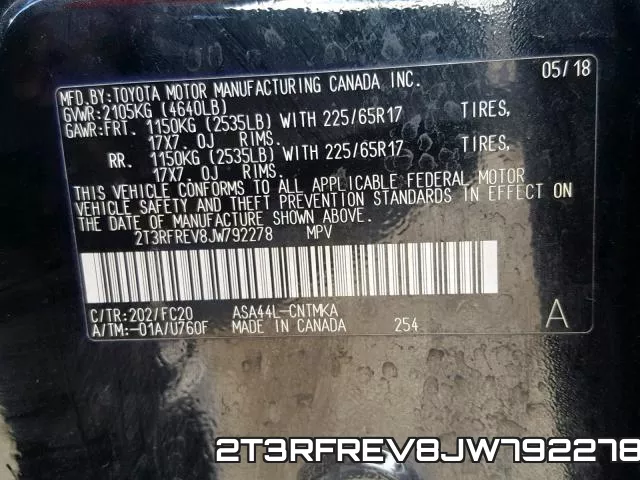 2T3RFREV8JW792278 фото 2