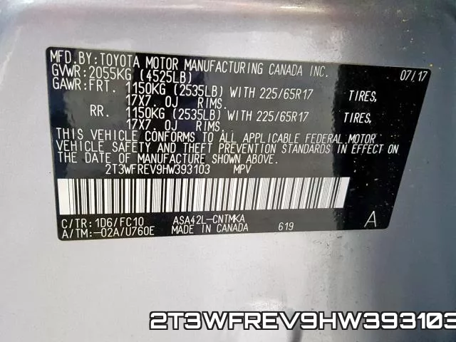 2T3WFREV9HW393103 фото 2